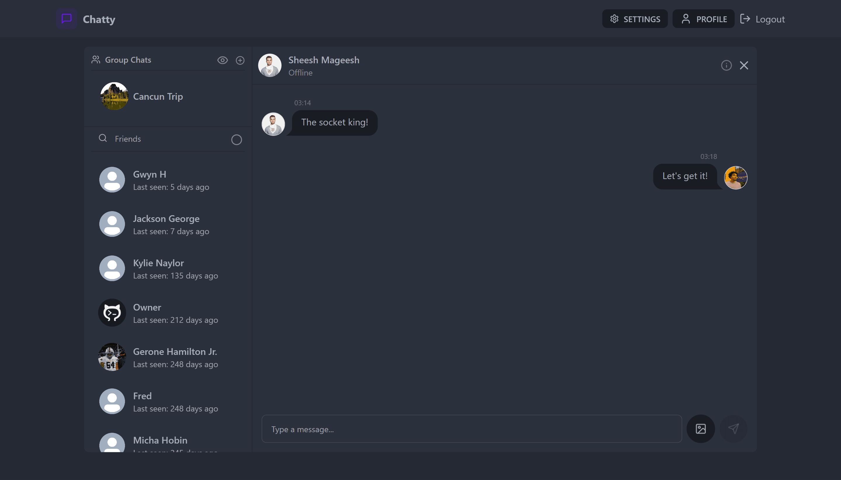 Chatty messaging interface